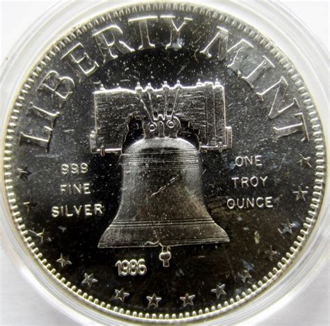 1 Oz Silver Liberty Mint Liberty Bell Exonumia