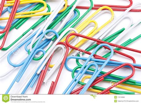Group Of Colored Paper Clips Stock Photo Image Of Isolated Office