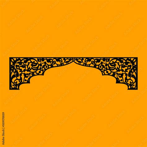 Laser Cutting Design For The Temple Mandir Jali Partition Arch For Temple Decoration Vector