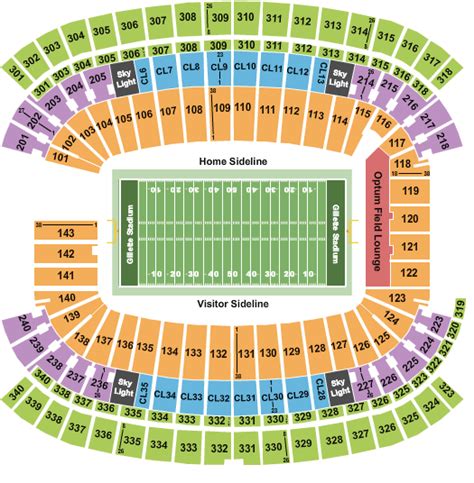 Gillette Stadium Seating Chart And Maps Boston
