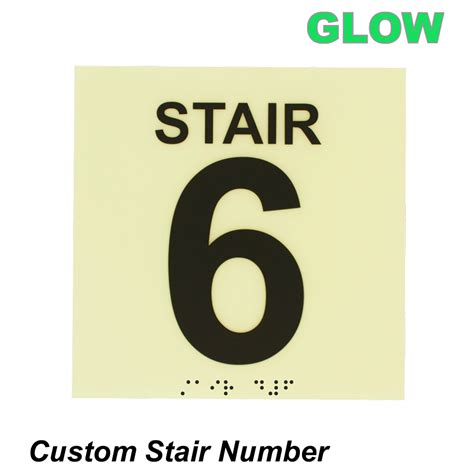 Stair Custom With Braille Sign Nhe 18661 Floor Level Numbers