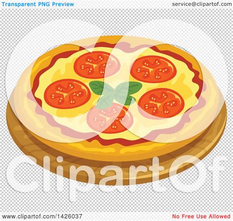 Clipart Of A Pizza Margherita Royalty Free Vector Illustration By