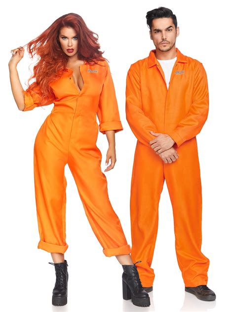 Orange Prison Jumpsuit Men Halloween Costume Leg Avenue