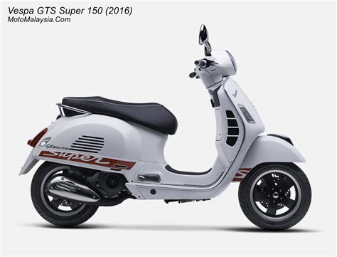 Vespa is a legendary scooter brand that is a part of the italian conglomerate, piaggio. Vespa GTS Super 150 (2016) Price in Malaysia From RM19,540 ...