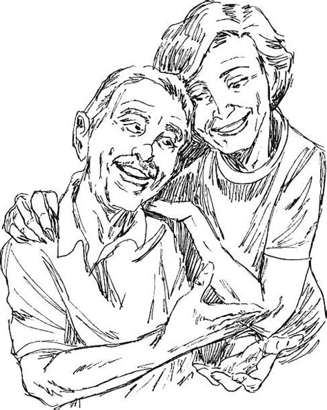 Royalty Free Old Couple Black And White Clip Art Vector Images