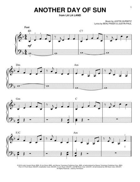 Another day of sun no copyright infringement intended all the rights go to their respective owners ℗ 2016 interscope records. Download Another Day Of Sun Sheet Music By La La Land Cast ...
