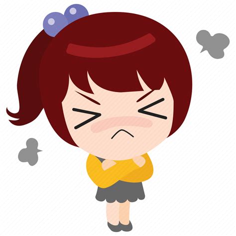 Angry Annoyed Girl Grumpy Tantrum Upset Emoticon Icon Download