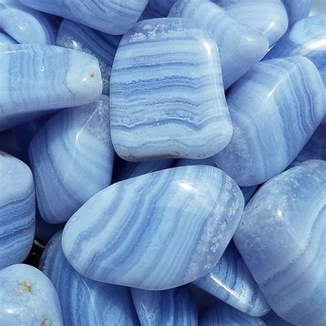 Blue Lace Agate Tumbles Light Blue Aesthetic Blue Aesthetic Pastel