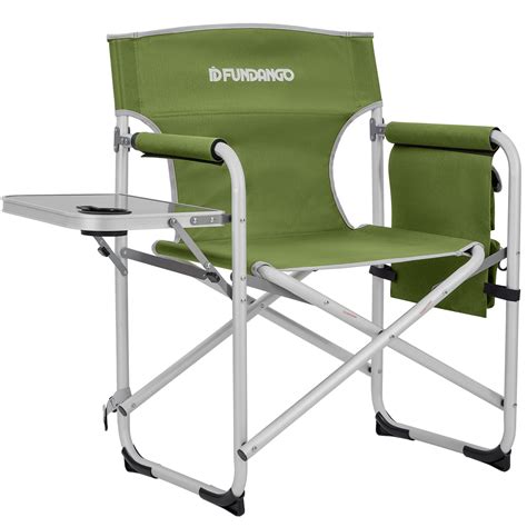 Buy Fundango Portable Lightweight Folding Camping Director Chair With Side Table Oversized Camp