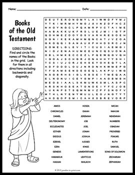 We have created a word search puzzle (just like the one above) for each & every book in both the old testament & new testament! Bible Worksheet - Books of the Old Testament Word Search ...