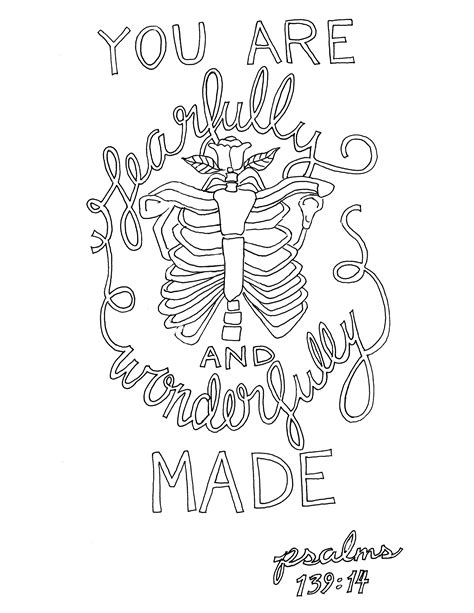 Fearfully and wonderfully made printable. Psalm 139:14 Coloring Page - From Victory Road
