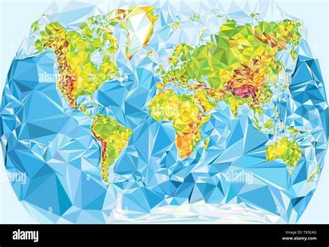 World Map In Polygonal Style Stock Vector Image And Art Alamy