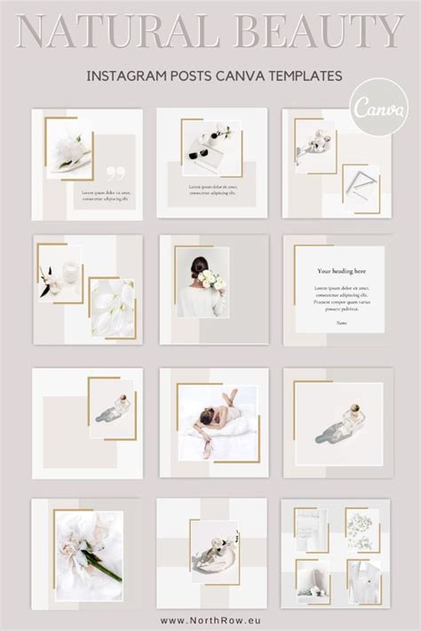 Natural Beauty Instagram Posts Canva Templates For Luxury Brands
