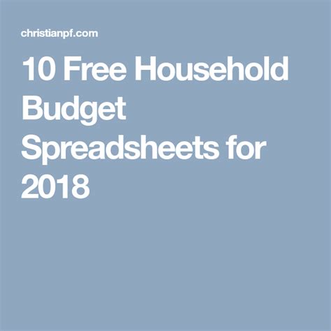10 Free Household Budget Spreadsheets For 2020 Household Budget