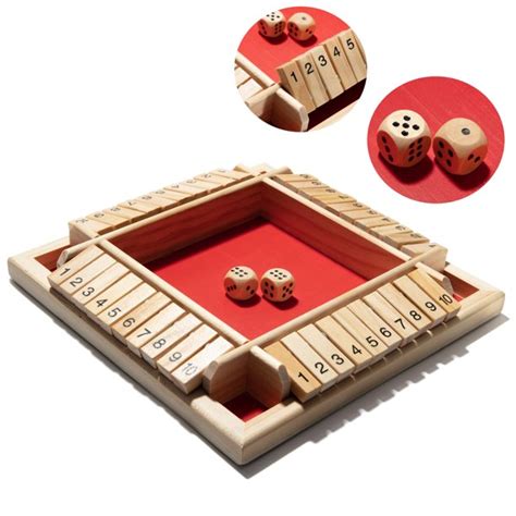 wooden shut the box 2 dice game board 4 player shut the box dice game 4 sided wooden board game