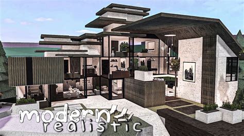 Bloxburg Realistic Modern Hillside House House Build Youtube