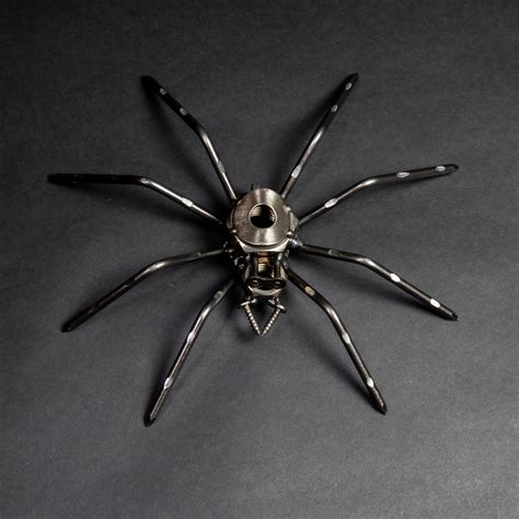 Scrap Metal Spider Figurine Steel Spider Metal Arachnid Tarantula Sc