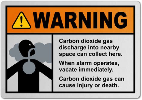 Warning Carbon Dioxide Gas Discharge Sign A5395