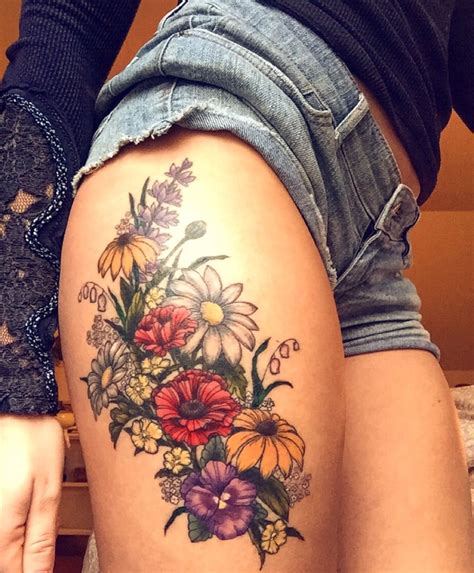 Flowers On The Hip Hip Thigh Tattoos Thigh Tattoo Tattoos Hot Sex Picture