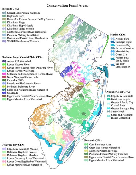 Njdep Division Of Fish And Wildlife Conservation Focal Area Map And