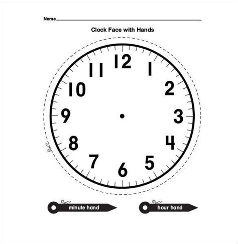 21 Printable Clock Templates Pdf Doc