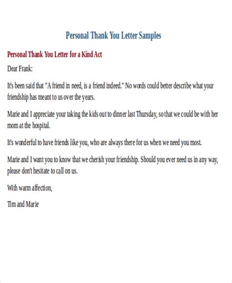 Free 25 Sample Thank You Letter Templates In Pdf Ms Word