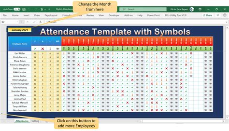 Stylish Attendance Sheet Template 3 Pk An Excel Expert
