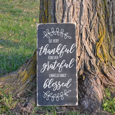 Grateful Thankful Blessed Sign Etsy