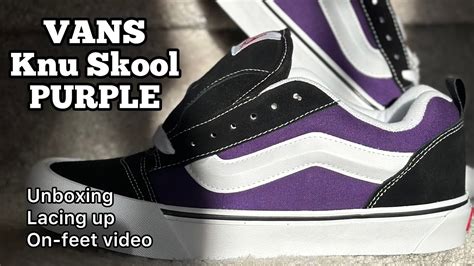 Vans KNU Skool Purple Unboxing Lacing And On Feet YouTube