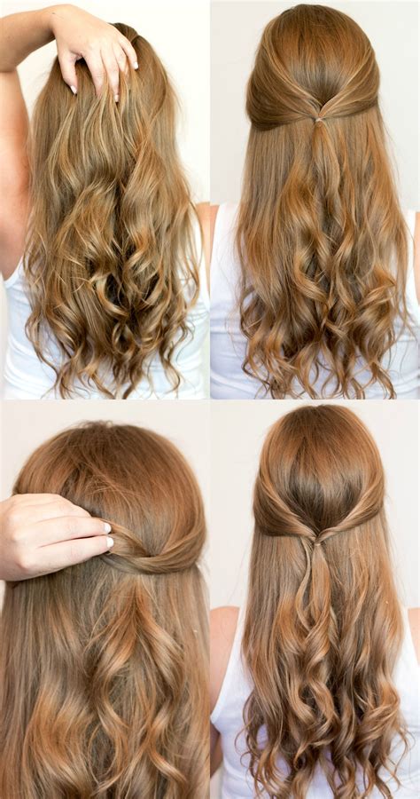 Twisted Half Up Half Down Heatless Hairstyle Tutorial 4 Easy Heatless