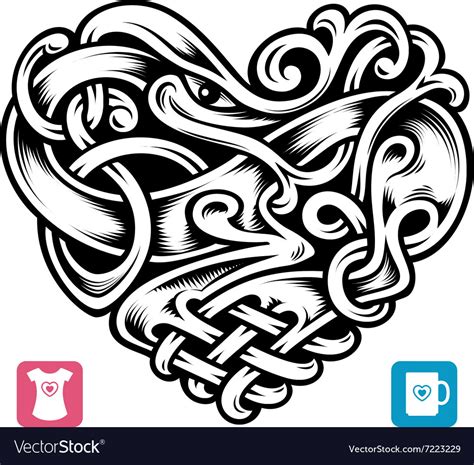 Celtic Pattern In The Shape Of Heart Royalty Free Vector