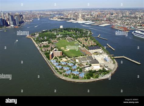 Aerial View Of Governors Island Located In New York Harbor New York