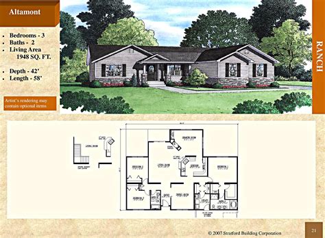 Modular Ranch Floor Plan Altamont 1948 Sq Ft Stratford Home Center