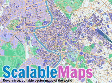 Scalablemaps Vector Map Of Rome Modern City Map Theme