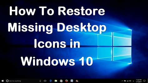 How To Restore Missing Desktop Icons In Windows 10 Simple Fix