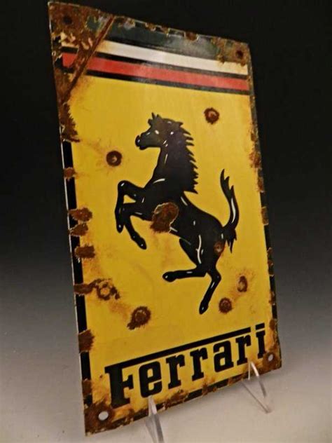 Vintage Ferrari Porcelain Dealer Sign