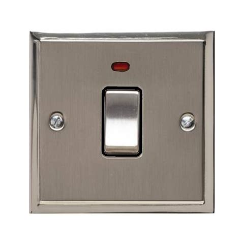 S05806snbk 1 Gang 20a Double Pole Switch With Neon In Satin Nickel