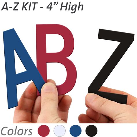 4 Inch Die Cut Magnetic Letter Kit In 4 Color Options Sku Nl Mg 4 Azkit