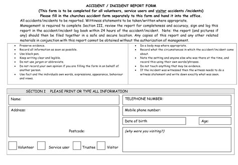 Accidentincident Report Form Download Printable Pdf
