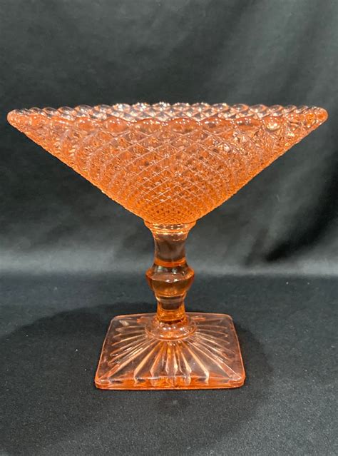 Vintage Miss America Pink Depression Glass Candy Dishcompote Etsy
