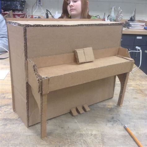 Cardboard Piano Piano Crafts Cardboard Art Cardboard Crafts