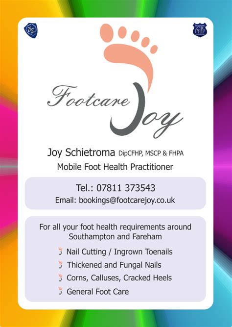 Joy Schietroma Southern Chiropody Podiatry And Foot Health Practitioner Association