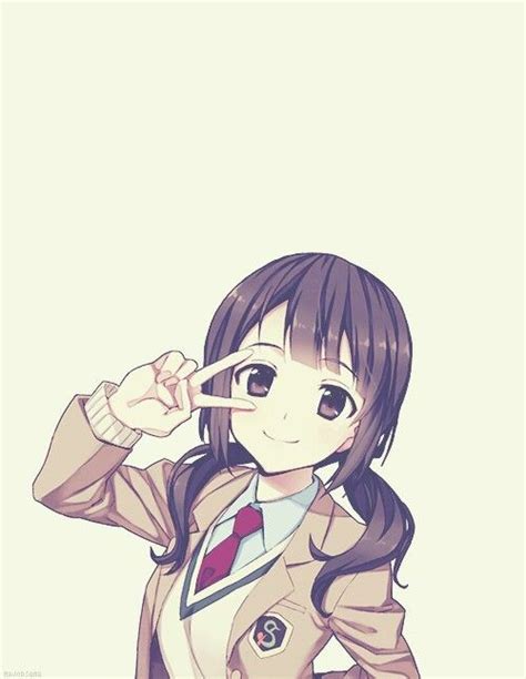 Okita Sawa Peace Sign Tari Tari Manga Anime Chibi Anime Manga Girl