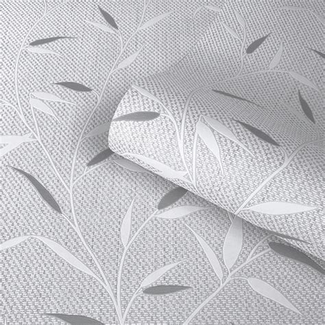 Amelie Leaf Grey Wallpaper Belgravia