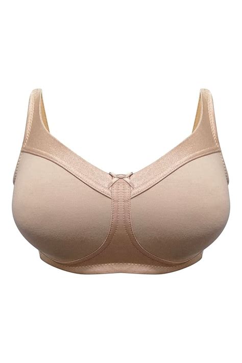 Buy Non Padded Non Wired Full Figure Bra In Nude Colour Cotton Online
