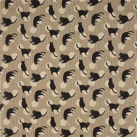 Beige Stripe Cosmo Dobby Black Cat Fabric Modes4u