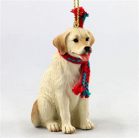 Yellow Labrador Christmas Scarf Ornament Dog Ornaments Yellow