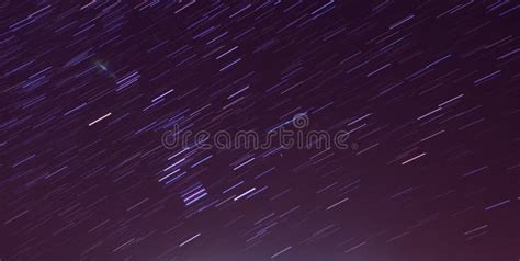 The Movement Of The Star Trails In The Night Sky Stock Photo Image