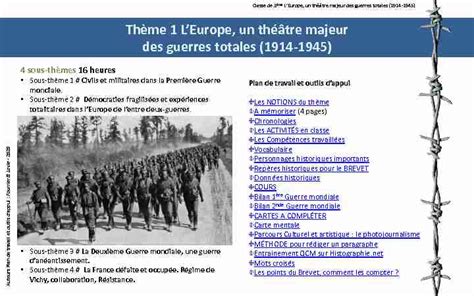 Pdf Thème 1 Leurope Un Théâtre Majeur Des Guerres Totales 1914 1945 Pdf