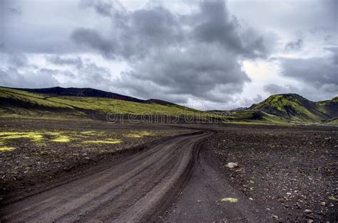 Iceland Dirt Road In The Middle Lands Stock Photo Image Of Iceland